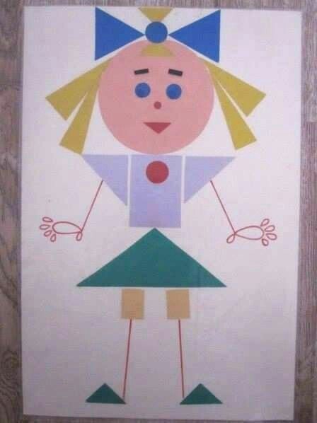 Сюжетная аппликация из геометрических фигур