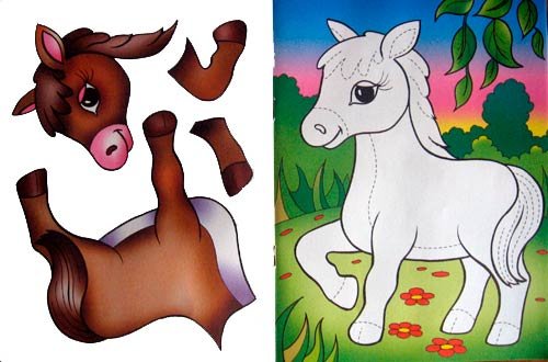 Аппликация лошадка для малышей