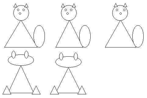 Схемы рисования животных из геометрических фигур