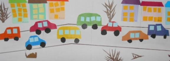 Аппликация машины на улицах города старшая группа