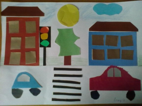 Аппликация на тему город