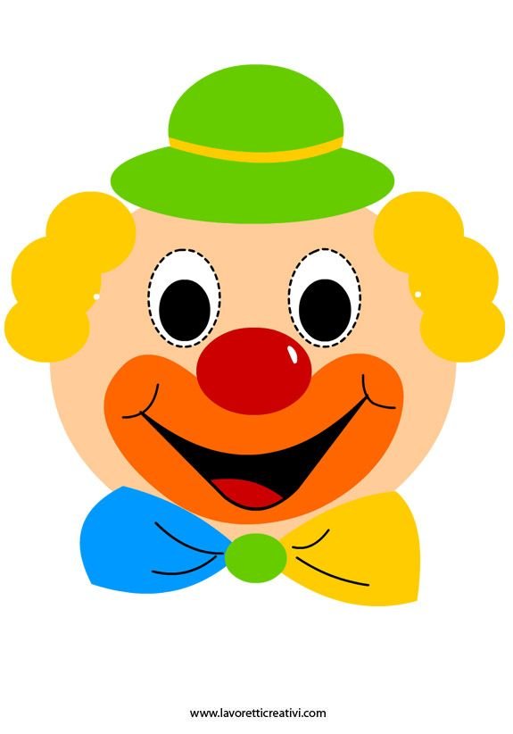 Распечатать клоуна для аппликации. Маски клоуна для детей. Мордочка клоуна. Маска веселого клоуна. Лицо клоуна.