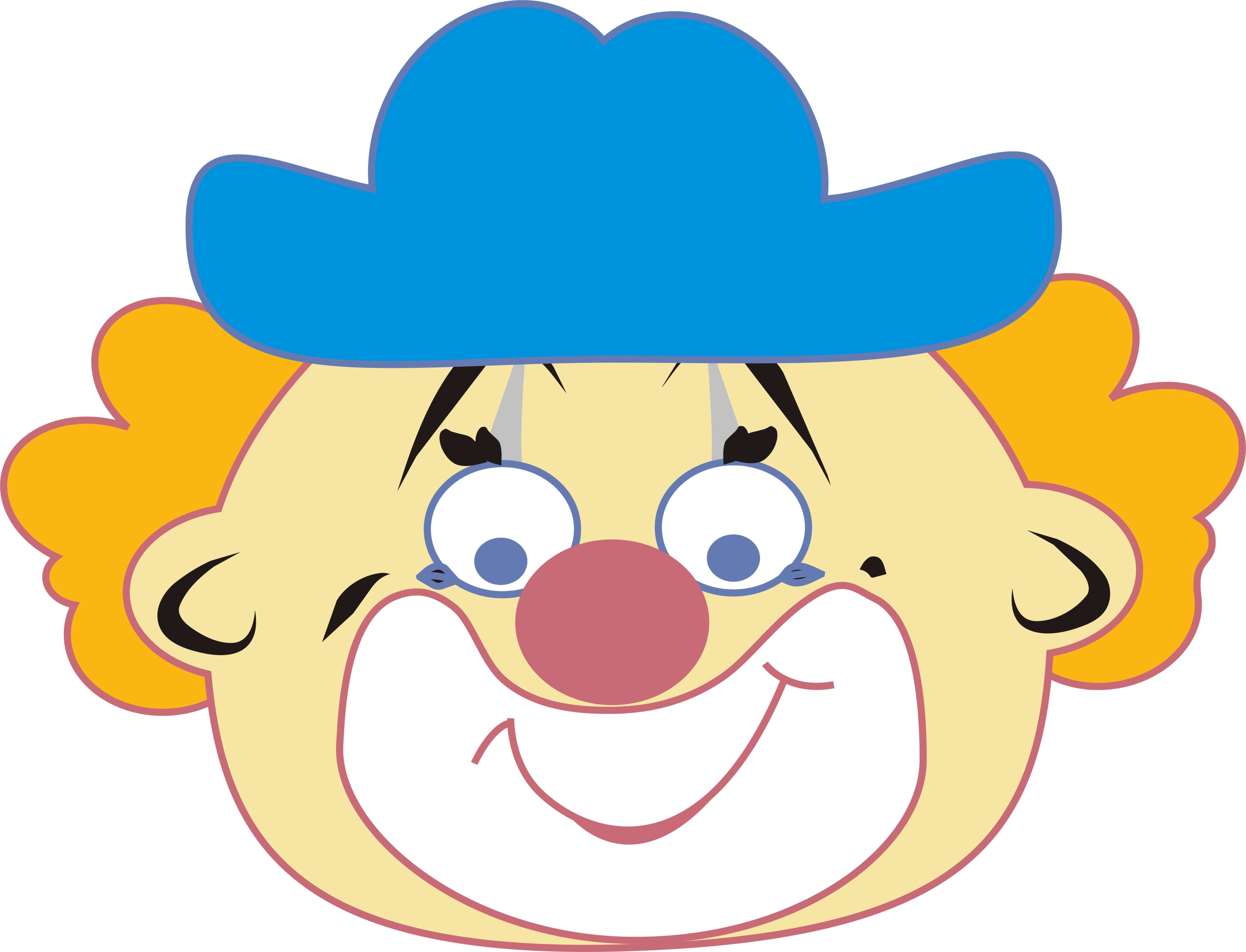 Маски клоуна для детей. Лицо клоуна. Лицо веселого клоуна. Клоун аппликация для детей.