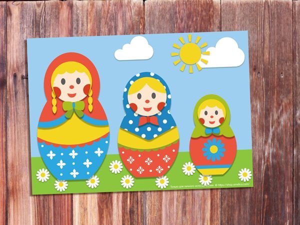 Аппликация Матрешка