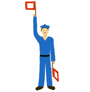 Моряк с сигнальными флажками