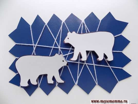 Аппликация белый медведь на льдине