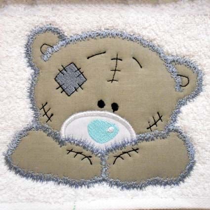 Аппликация из ткани мишка
