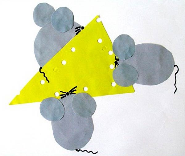 Поделка мышка с сыром