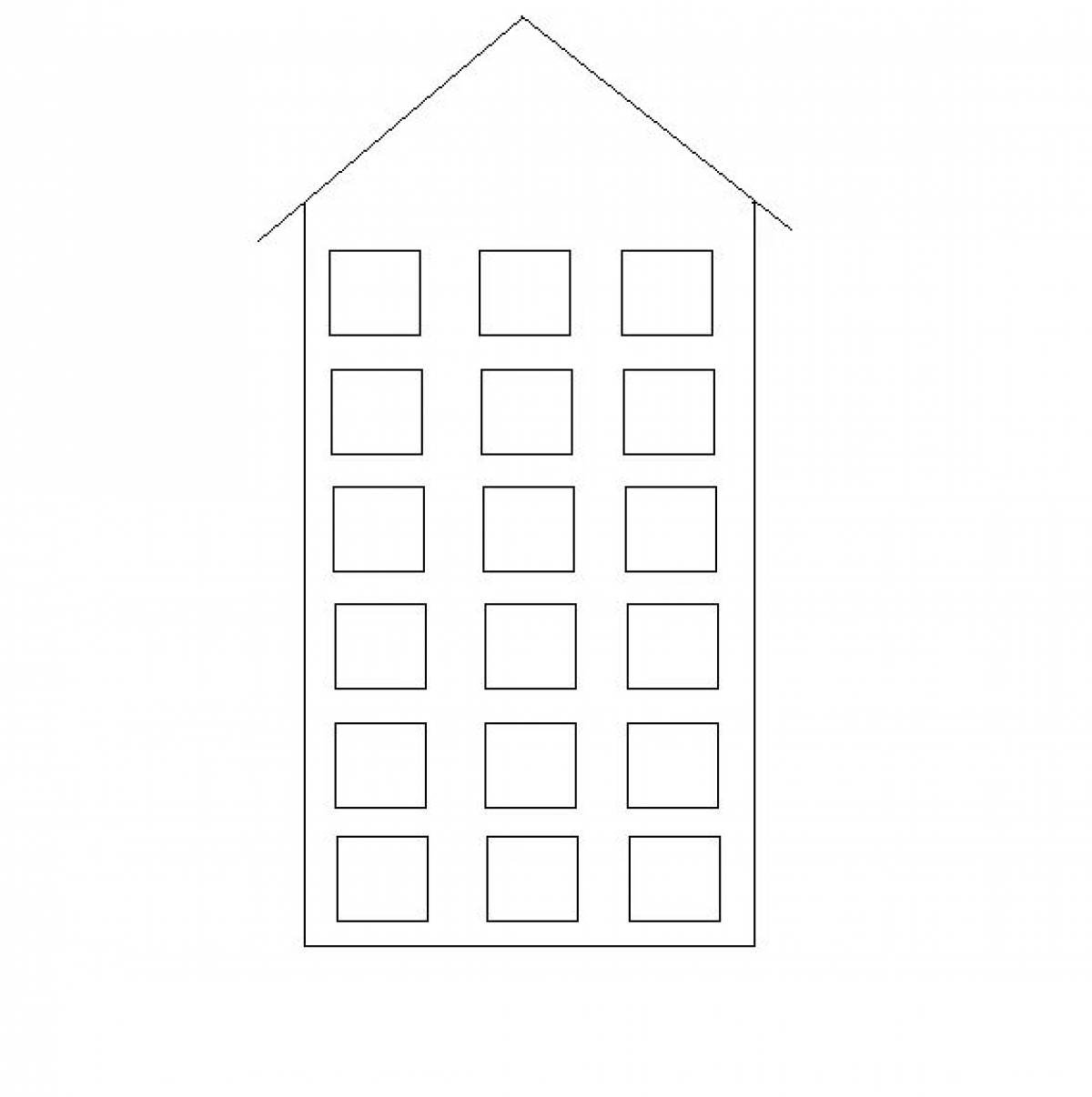 Окошки для домика. Многоэтажный дом раскраска. Многоэтажный домик с окошками. Черно-белые многоэтажный дом для детей. 4 и 5 дома пустые
