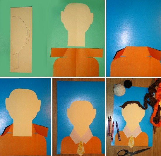 Портрет из цветной бумаги