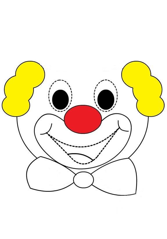 Шаблон клоуна для аппликации для детей. Аппликация "клоун". Лицо клоуна для аппликации. Голова клоуна для аппликации. Поделка клоун.