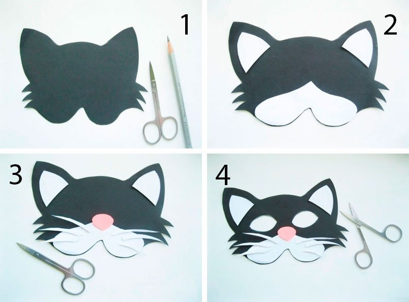 Покажи как делать маску. Аппликация кот. Аппликация "котик". Маска аппликация для детей. Котик из бумаги.
