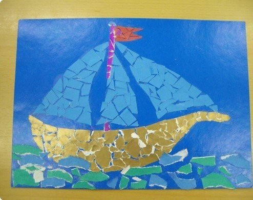 «Парусник» (техника обрывной аппликации)