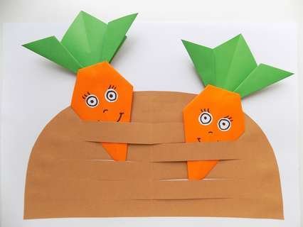 Объемная аппликация морковка