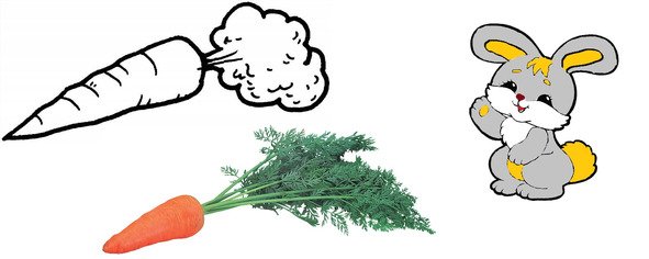 Аппликация морковка для зайчат