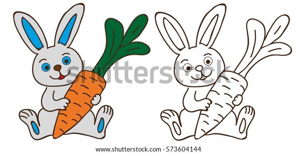 Аппликация Зайка с морковкой