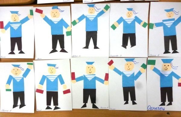 Матрос аппликация в старшей группе