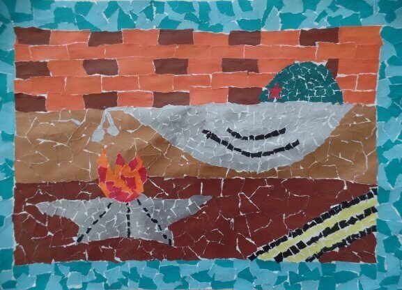 Аппликация на тему война