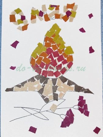 Рваная аппликация к 9 мая