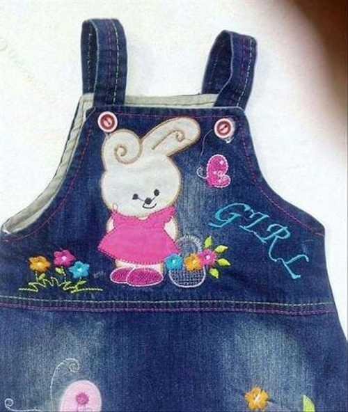 Детский сарафан с зайчиками