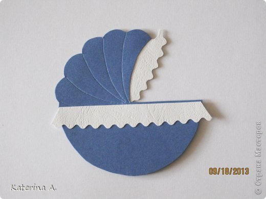 Аппликация коляска из бумаги