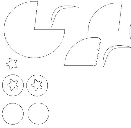 Трафарет коляски из картона