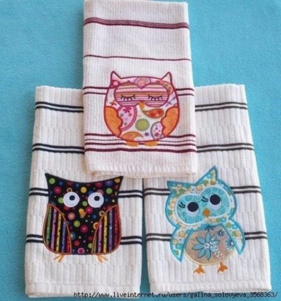 Полотенца кухонные Совушки на кухне