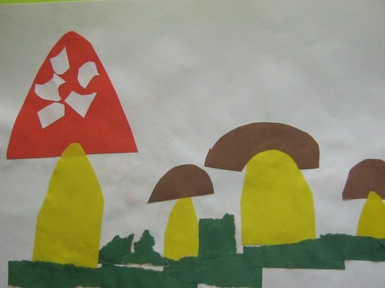 Обрывная аппликация грибы в старшей группе