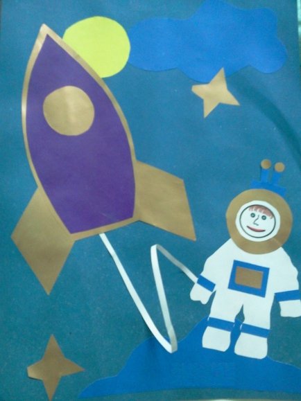 Аппликация полет на луну в подготовительной