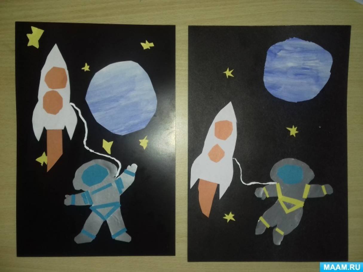 Рисование день космонавтики младшая группа