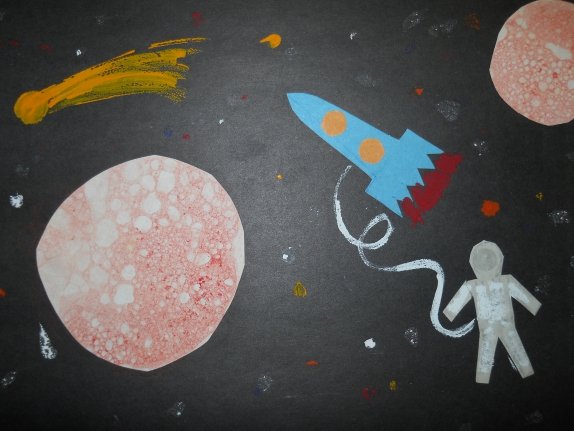 Аппликация в подготовительной группе на тему космос