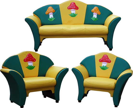 Комплект мягкой детской мебели (диван+2 кресла)