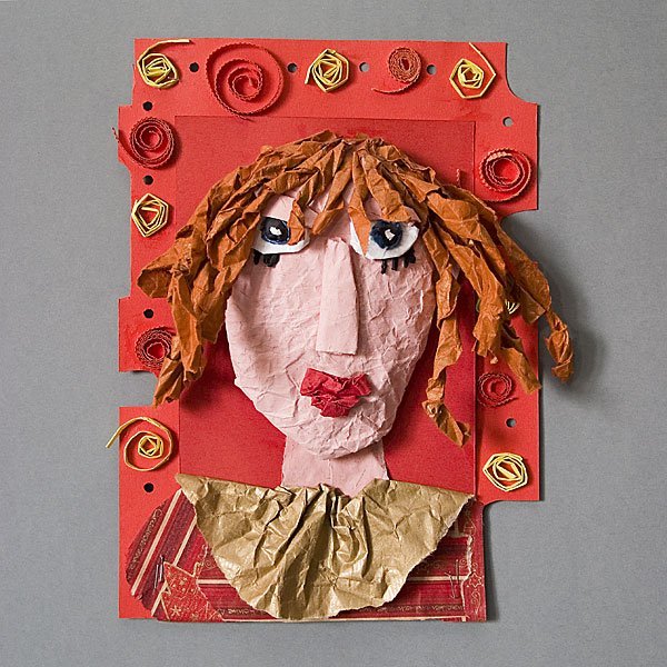 Объемный портрет из бумаги