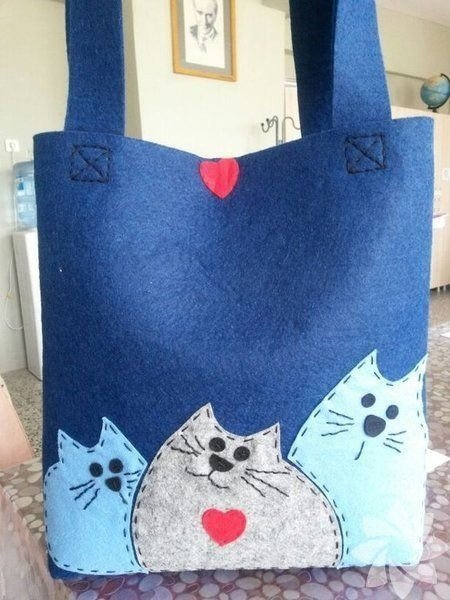 Сумки из джинсы с аппликацией