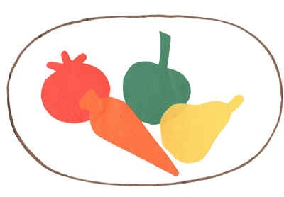 Аппликация фрукты на тарелке