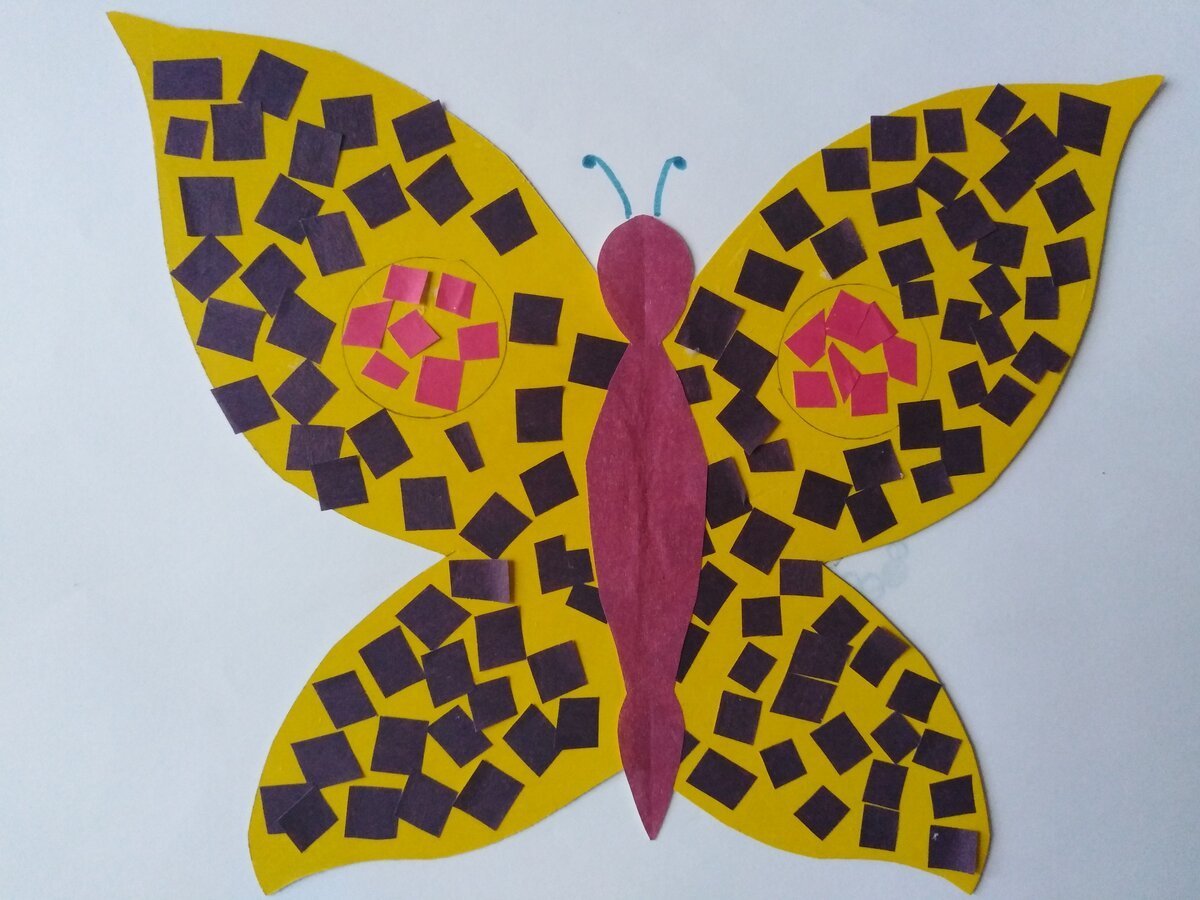 Обрывная мозаика бабочка. Аппликация. Бабочки. Аппликация бабочка из цветной бумаги. Рваная аппликация из цветной бумаги. Конспект аппликации бабочка