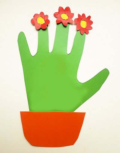 Ладошки из цветной бумаги