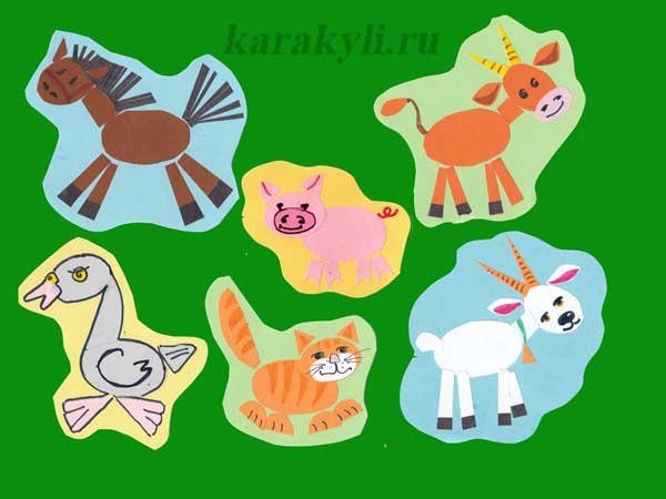 Аппликация "домашние животные"