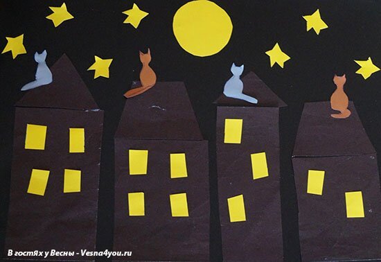 Аппликации ночной город (43 фото)
