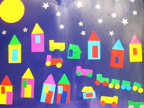 Город аппликация из бумаги