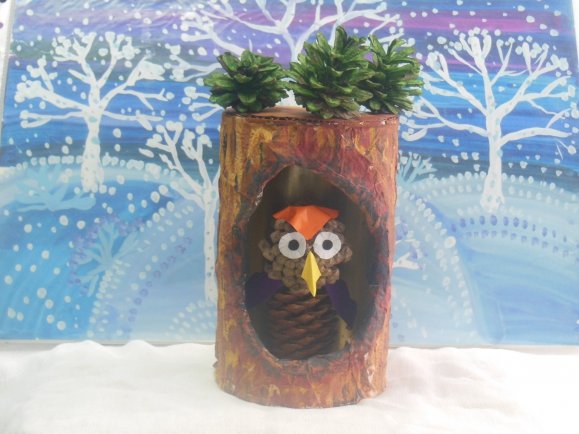 Поделка дерево с дуплом