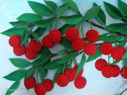 Веточка вишни поделка