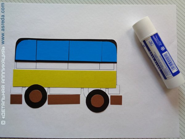 Аппликация автобус в старшей группе