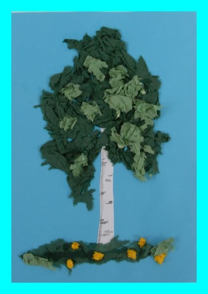 Берёзки из салфеток