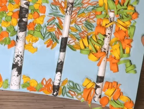 Осенняя береза из бумаги