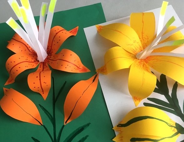 Цветы из цветной бумаги для детей