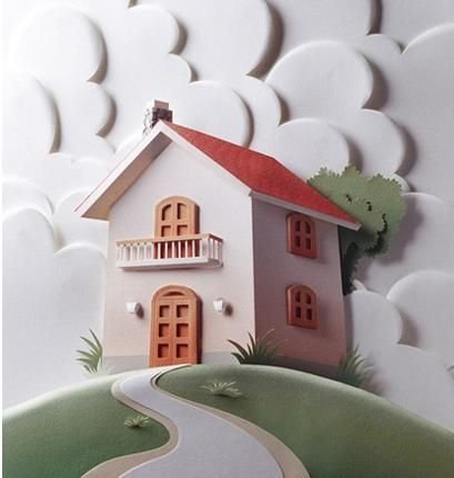 Объемная аппликация домик