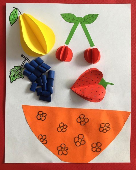 Объемная аппликация фрукты