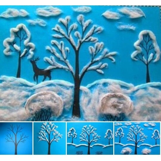 Аппликация на зимнюю тему