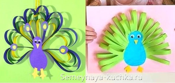 Поделка Павлин из цветной бумаги